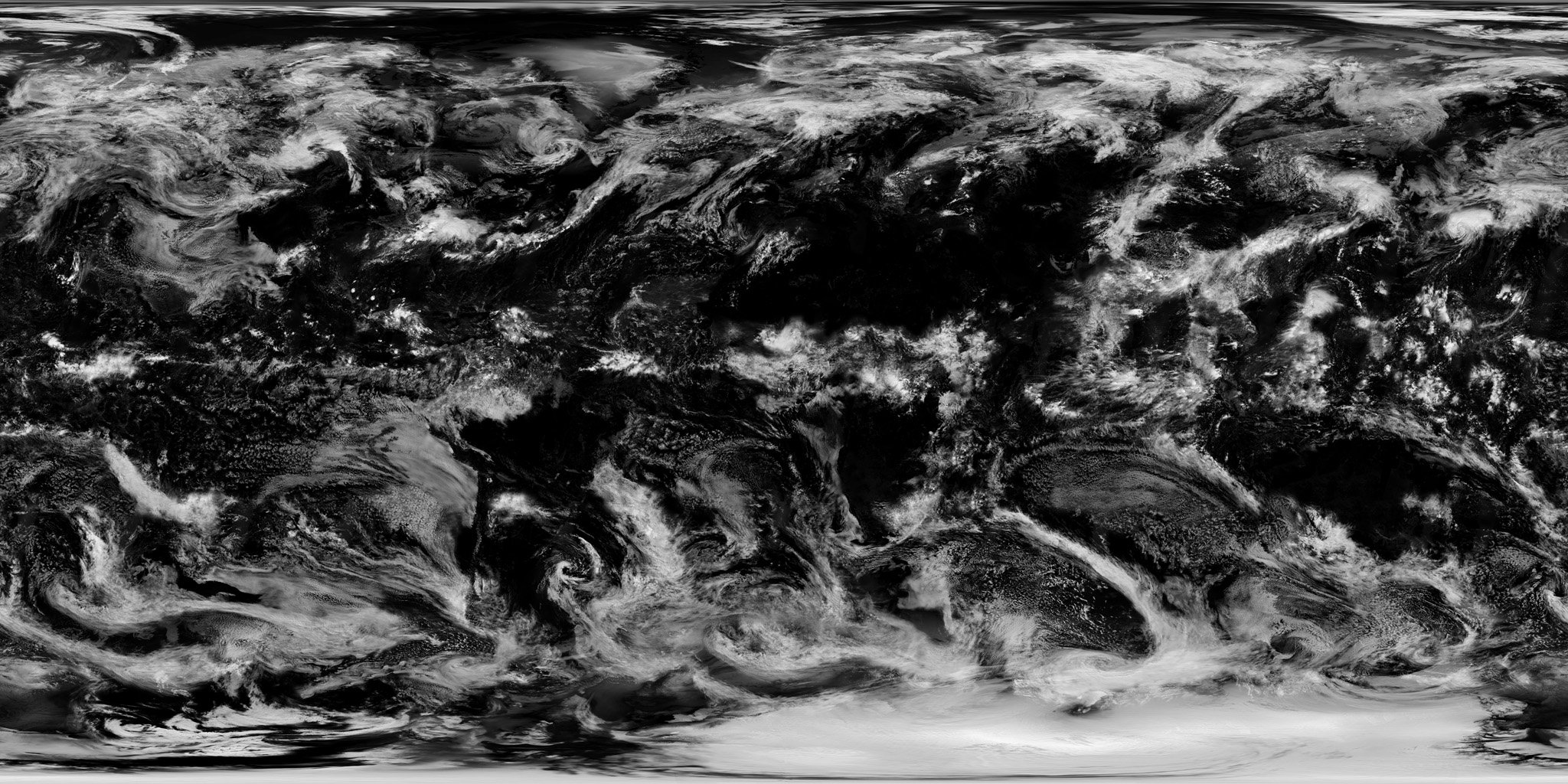 Earth cloud systems from NASA satellite composite. Public domain NASA imagery.